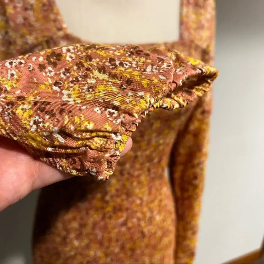RUSTY PINK‎ FLORAL LONG SLEEVE MINI DRESS